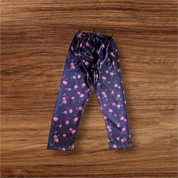 Floral Satin Pants pijama pant size M - Picture 3 of 16